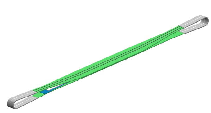 Hijsband in twee lagen en lus bescherming Polyester hijsband 2 ton 2 meter