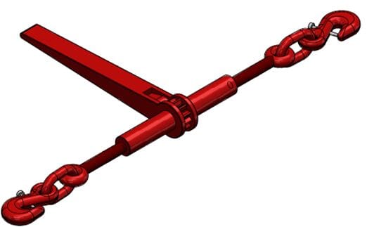 Ladingzekeren: Ratelspanner, Vrachtspanner. Om kettingen op spanning te brengen zodat ladigen gezekert worden, G80-13mm 10800 daN