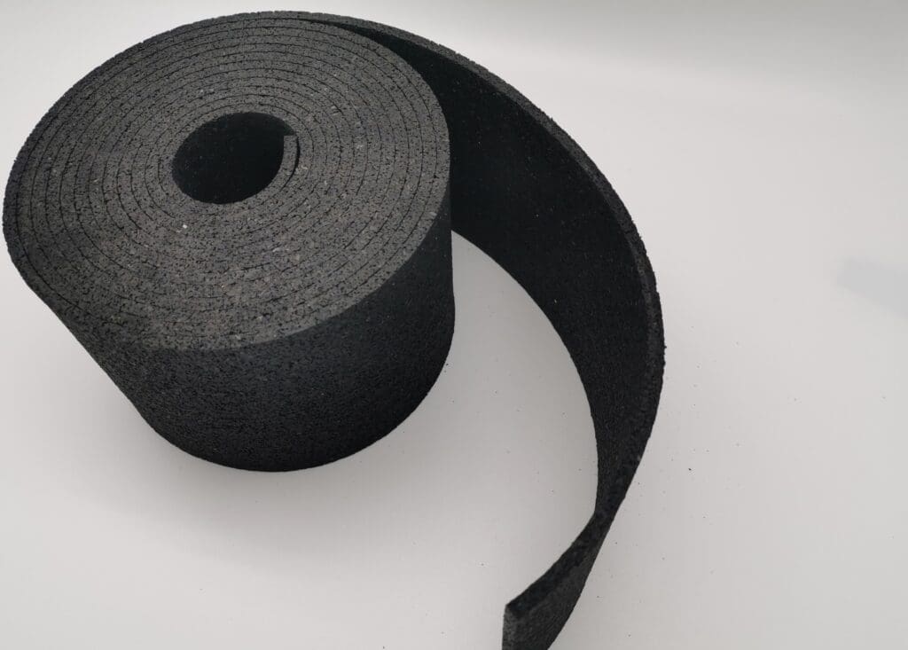 Sjorband 1: Antislipmatten gevulcaniseerd granulaatrubber 0,6µ 20000 x 150 x 3mm