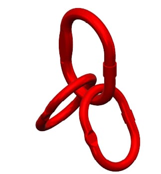 Topschalm: Dubbele ophangring trippelring, topverdeelschalm G80- 6mm 2360 kg