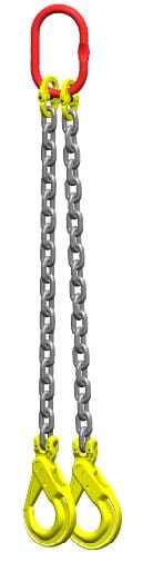 Ketting tweesprong : G80 Voorzien van zelfsluitende haak, veiligheidshaak, 4,5m Dia.8mm