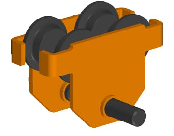 Takel - Duwloopkat met oog en links rechts fijn zelfremende spindel 500kg 50-220mm