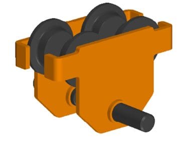 Takel - Duwloopkat met oog en links rechts fijn zelfremende spindel 2000kg 66-300mm