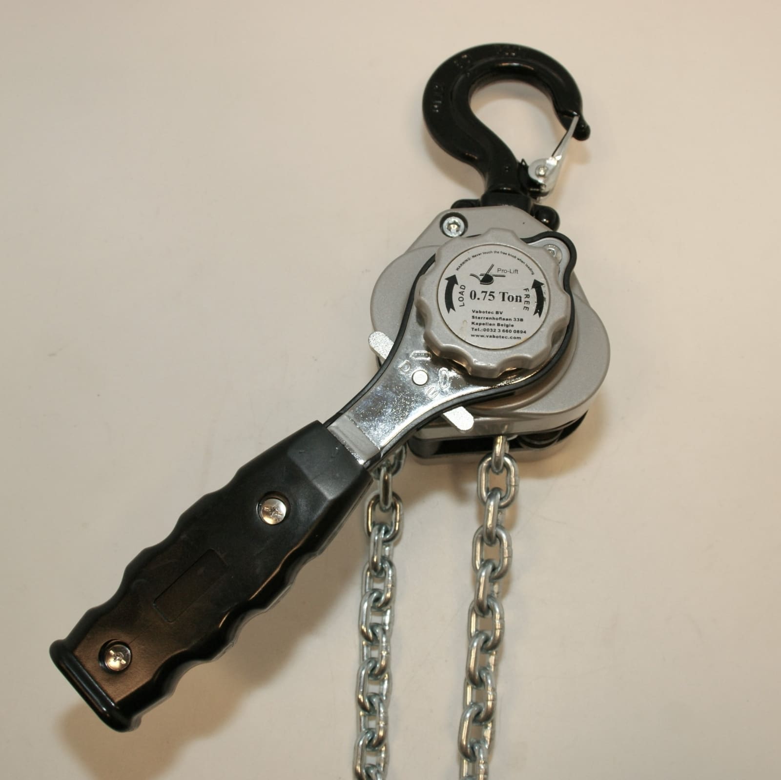 Takel : Aluminium rateltakel 750kg 1,5m hijshoogte