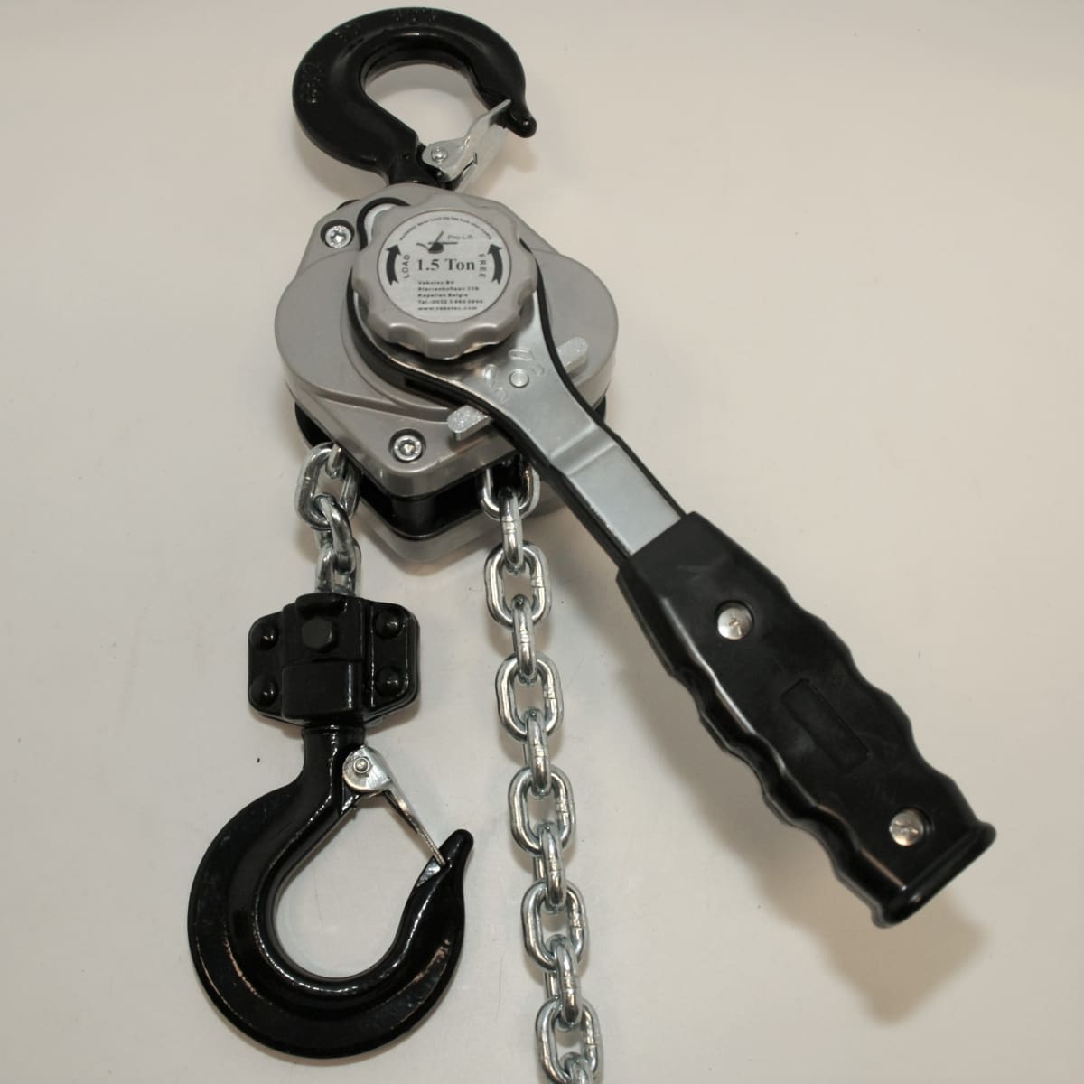 Takel : Aluminium rateltakel 1500kg 1,5m hijshoogte